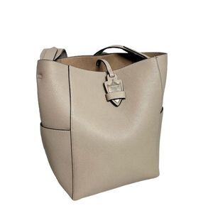 Time’s Arrow gray taupe pebbled leather bucket tote crossbody bag high quality